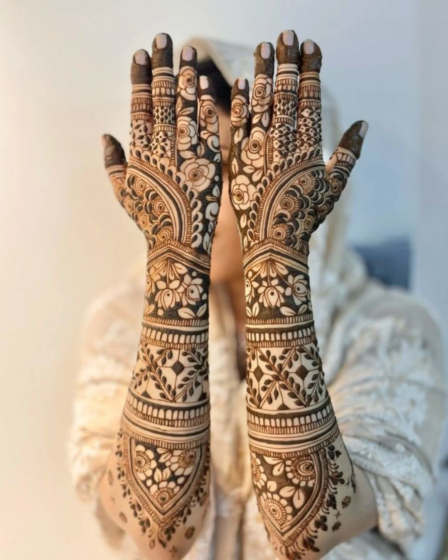 Back full hands mehndi design