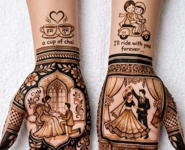 Engagement Mehndi design in Delhi NCR