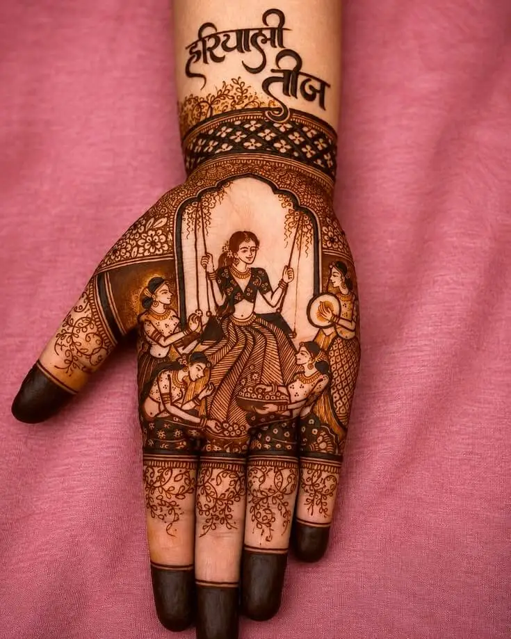 Hariyali Teej Mehndi Designs