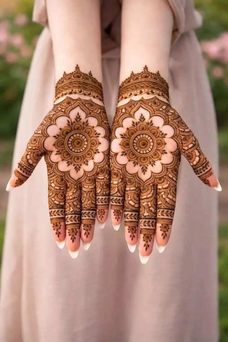 Madhubani circle mehndi design